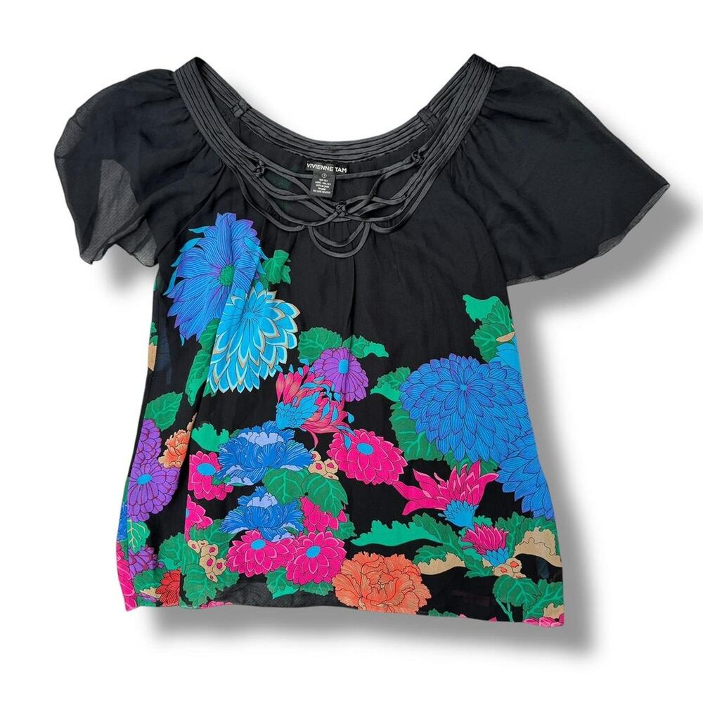 Vivienne Tam Mesh Floral Lace Up